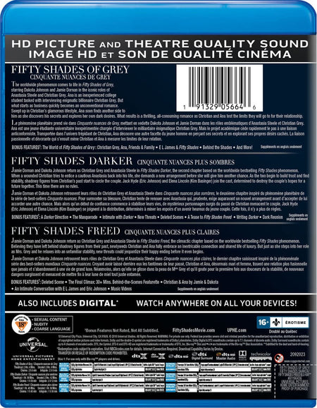 Fifty Shades: 3-Movie Collection [Blu-Ray + Digital Box Set] DVDs & Blu-Rays Universal Pictures   