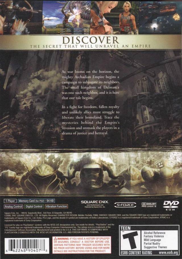 Final Fantasy XII [PlayStation 2] PlayStation 2 Video Game Square Enix   