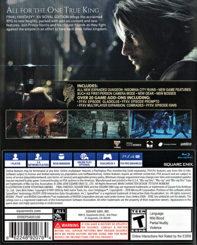 Final Fantasy XV - Royal Edition [PlayStation 4] PlayStation 4 Video Game Square Enix   