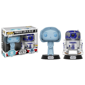 Funko POP! Star Wars: Holographic Princess Leia + R2-D2 - SDCC Exclusive Toys & Games Funko