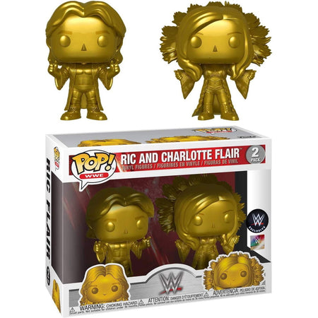 Funko POP! WWE: Ric and Charlotte Flair Gold Vinyl Figures - 2-Pack [Toys, Ages 3+] Toys & Games Funko   