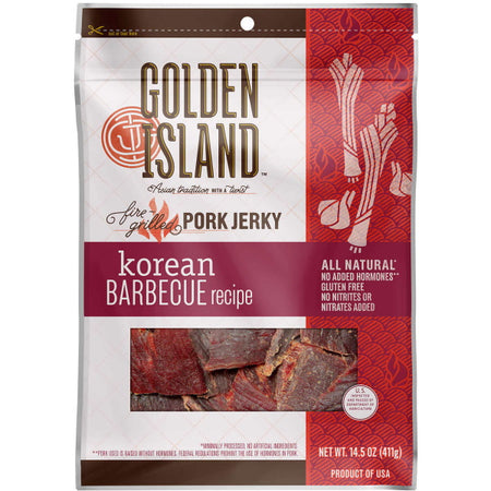 Golden Island Natural Style Pork Jerky - Korean Barbecue Recipe -  411g / 14.5 Oz [Snacks & Sundries] Snacks & Sundries SunRype   