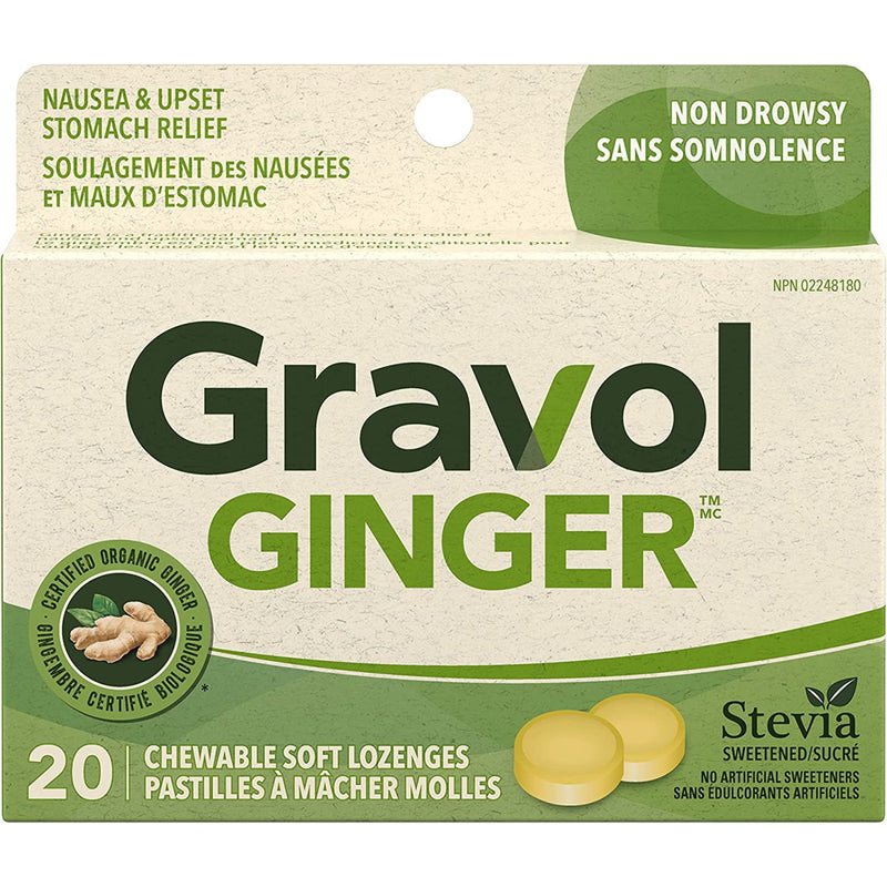 Gravol Ginger Chewable Lozenges - 20 Soft Lozenges [Healthcare] Healthcare Gravol   