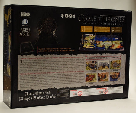 4D Cityscapes Game of Thrones 4D Puzzle of Westeros & Essos [Puzzle, 891 Piece] Board Game HBO   