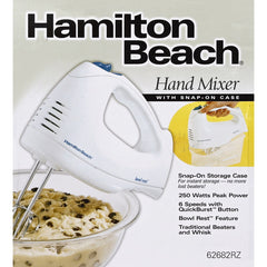 Hamilton Beach 6-Speed Hand Mixer with Snap-On Case - 62682RZ - White [House & Home] House & Home Hamilton Beach   