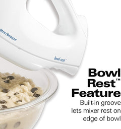 Hamilton Beach 6-Speed Hand Mixer with Snap-On Case - 62682RZ - White [House & Home] House & Home Hamilton Beach   