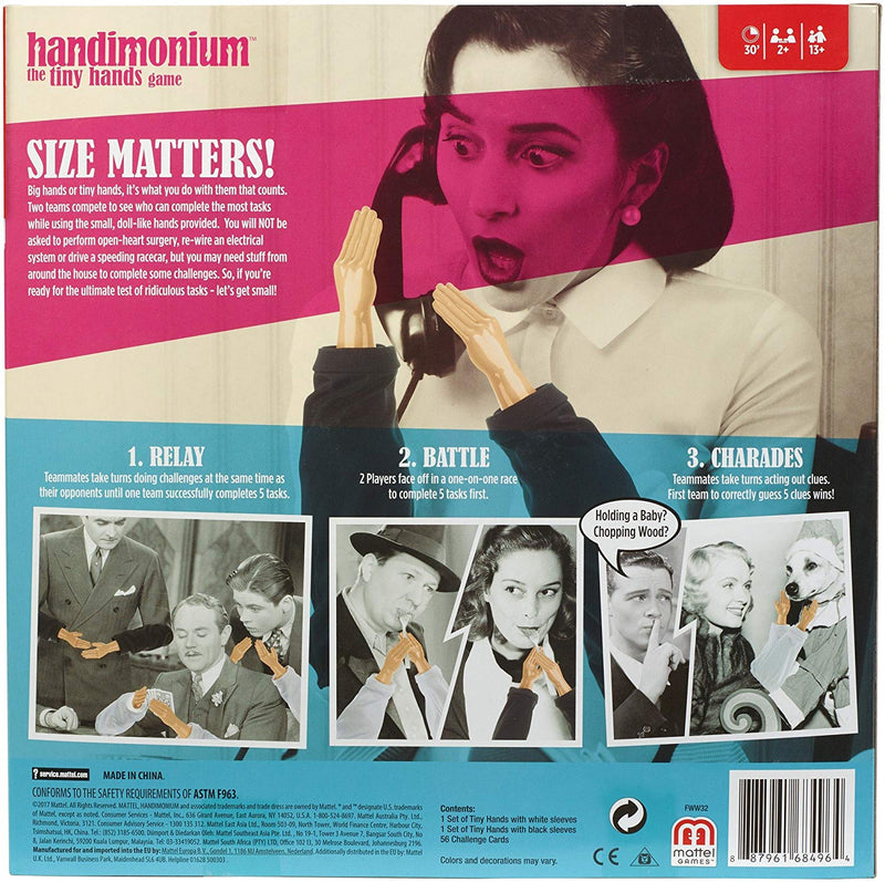 Handimonium: The Tiny Hands Game [Board Game, 2+ Players] Board Game Mattel   