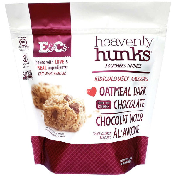 Heavenly Hunks Oatmeal Dark Chocolate Gluten Free Cookies - 567g / 20 oz [Snacks & Sundries] Snacks & Sundries E&C's Snacks   