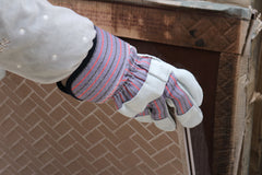 Hyper Tough Split Leather Palm Gloves with Safety Cuff - 2-Pairs [House & Home] House & Home Hyper Tough   