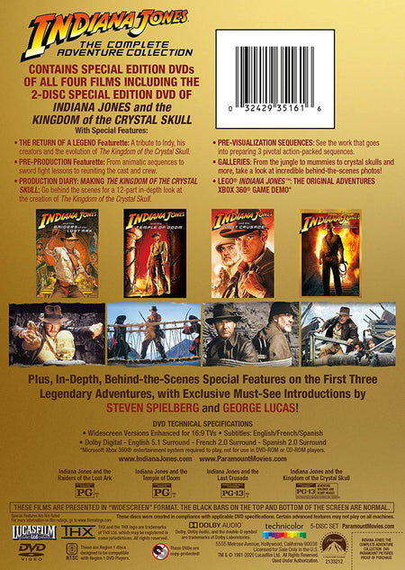 Indiana Jones: The Complete Adventure Collection [DVD Box Set] DVDs & Blu-Rays Sony   