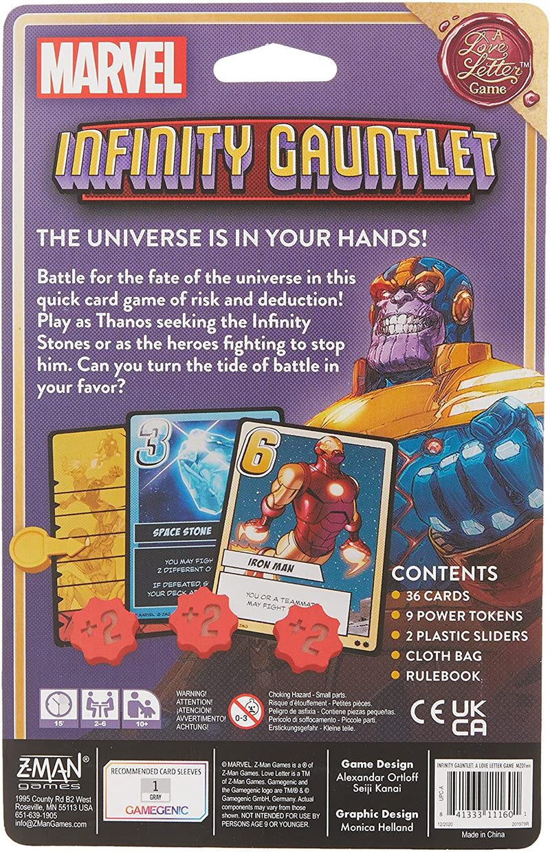Infinity Gauntlet: A Love Letter Game Card Game Z-Man Games   