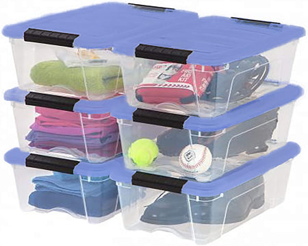 Iris Buckle Up Stackable Storage Set - 12.9 Quart / 12.2 L - 6 Pack [House & Home] House & Home Iris   