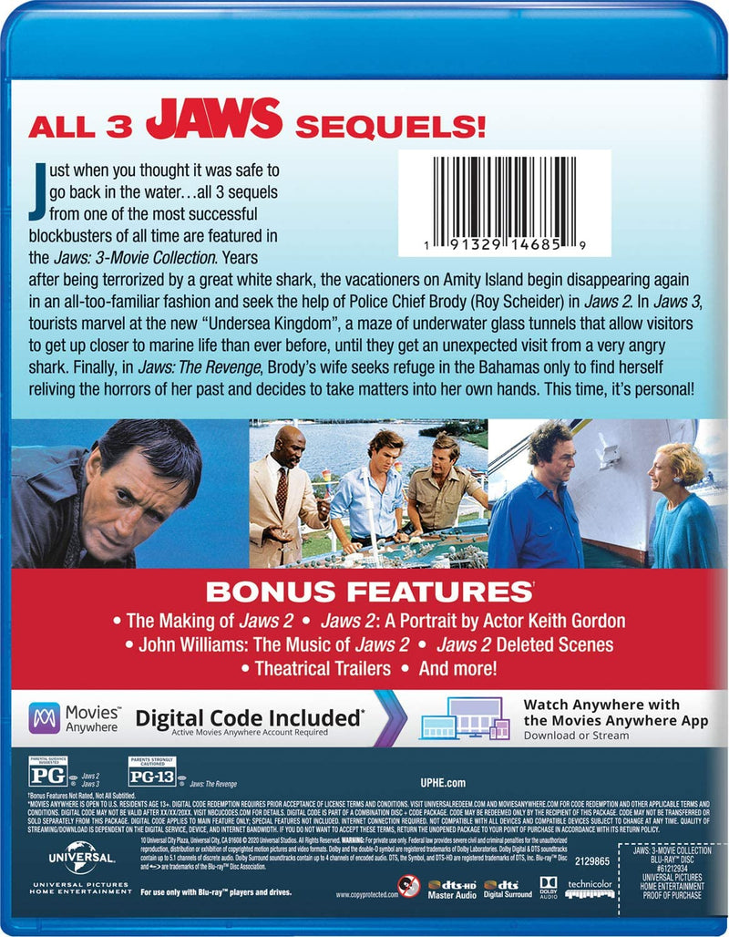 Jaws 3-Movie Collection [Blu-Ray Box Set] DVDs & Blu-Rays Universal Studios   