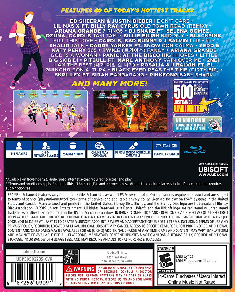 Just Dance 2020 [PlayStation 4] PlayStation 4 Video Game Ubisoft   