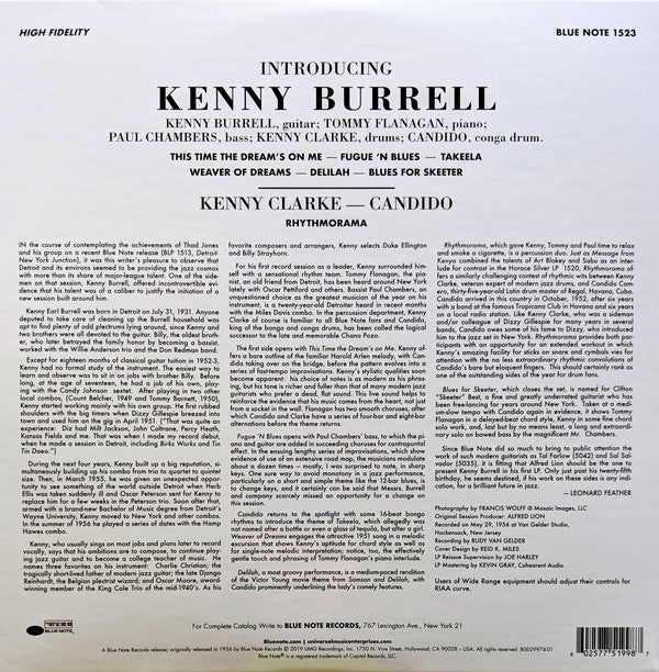 Kenny Burrell - Introducing Kenny Burrell [Audio Vinyl] Audio CD/Vinyl Blue Note   