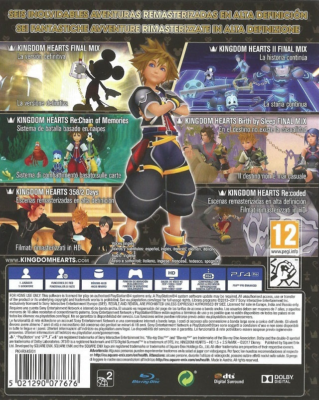 Kingdom Hearts HD I.5 + II.5 Remix [PlayStation 4] PlayStation 4 Video Game Square Enix   