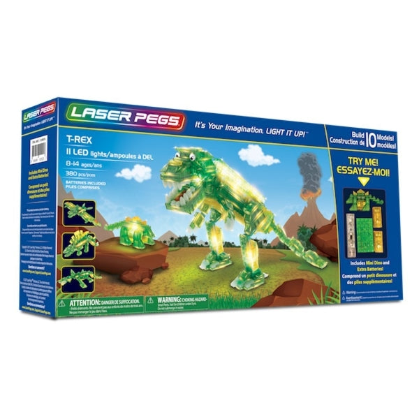 Laser Pegs T Rex 10 in 1 Building Set 380 Piece Building Kit Toys Shopville