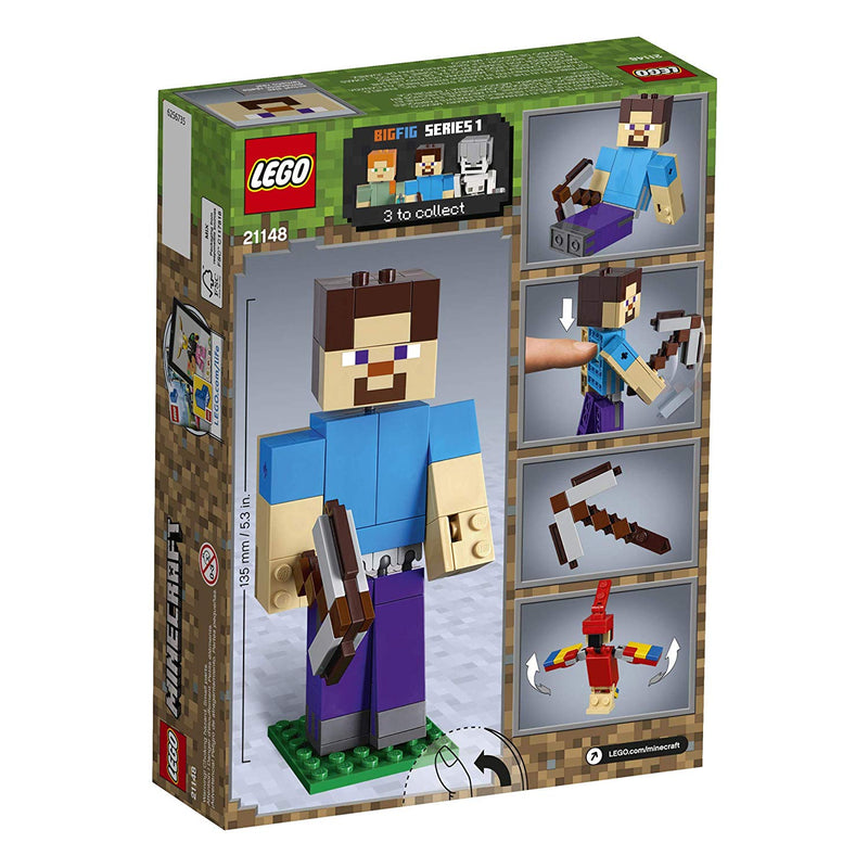 LEGO Minecraft: Steve BigFig with Parrot - 159 Piece Building Kit [LEGO, #21148] LEGO LEGO   