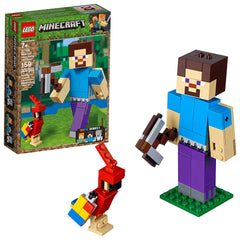 LEGO Minecraft: Steve BigFig with Parrot - 159 Piece Building Kit [LEGO, #21148] LEGO LEGO   