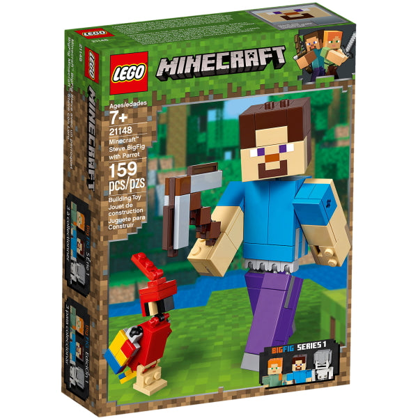 LEGO Minecraft: Steve BigFig with Parrot - 159 Piece Building Kit [LEGO, #21148] LEGO LEGO   