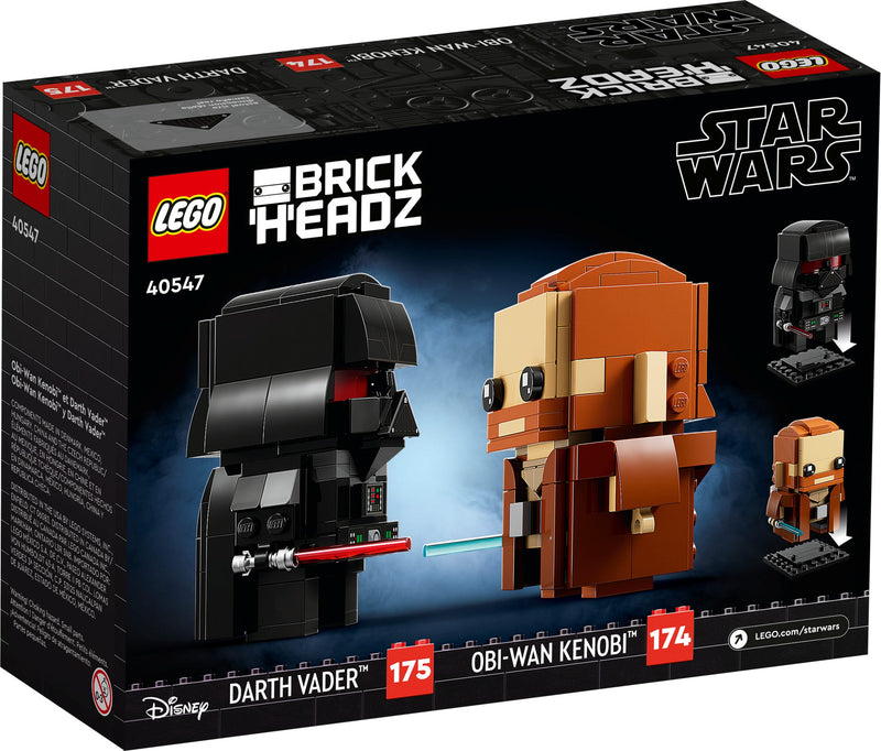 LEGO BrickHeadz: Star Wars - Obi-Wan Kenobi & Darth Vader - 260 Piece Building Kit [LEGO, #40547] LEGO LEGO   