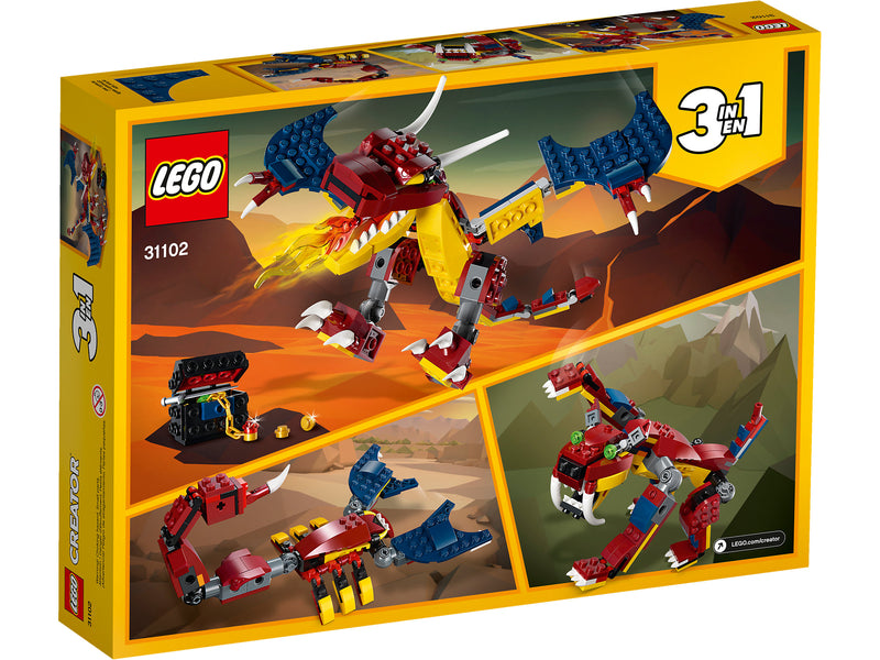 LEGO Creator: Fire Dragon  - 234 Piece 3-in-1 Building Set [LEGO, #31102] LEGO LEGO   