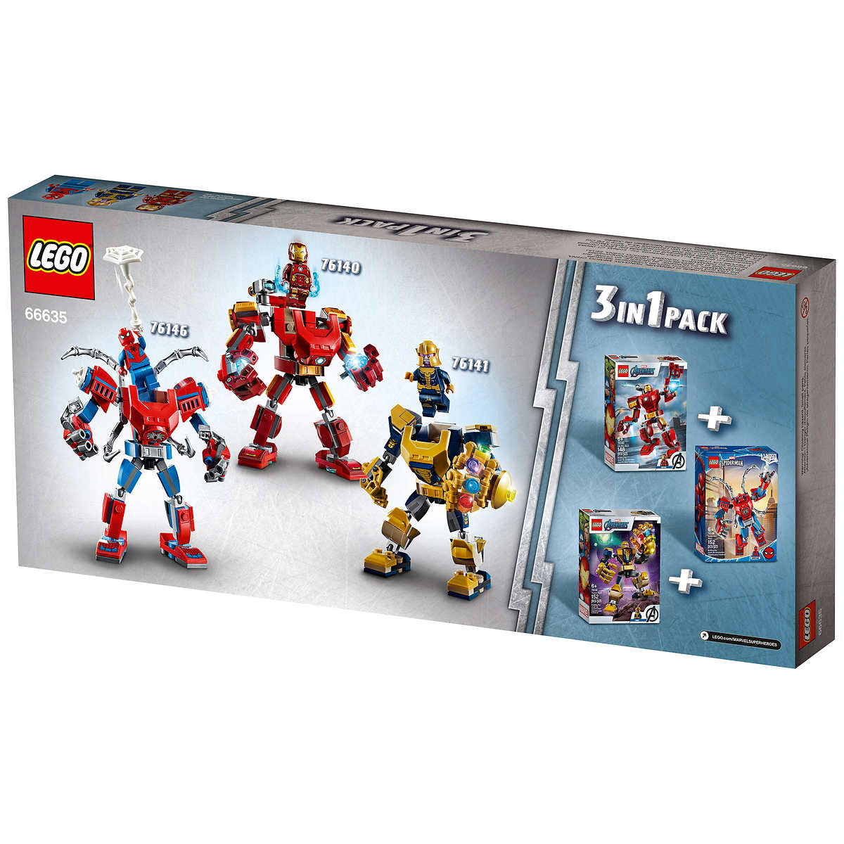 布鲁可 マーベル　超越版　3台セット LEGO Marvel: Super Mech 3-in-1 Pack - 452 Piece Building Kit [LEGO