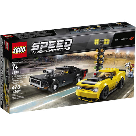 LEGO Speed Champions: 2018 Dodge Challenger SRT Demon and 1970 Dodge Charger R/T - 478 Piece Building Kit [LEGO, #75893] LEGO LEGO   