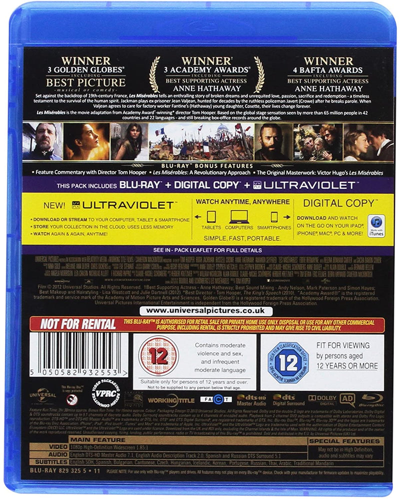 Les Misérables [Blu-ray] DVDs & Blu-Rays Universal Studios   