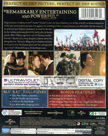 Les Misérables - Limited Edition SteelBook [Blu-ray + DVD + Digital] DVDs & Blu-Rays Universal Studios   