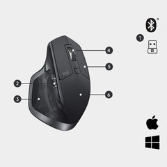 Logitech MX Master 2S Wireless Mouse - Graphite [PC Accessory] PC Accessories Logitech   