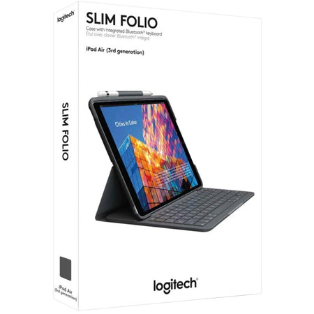 Logitech Slim Folio Keyboard Case with Integrated Wireless Keyboard for iPad Air (3rd Generation) 10.5-inch - Graphite [Electronics] Electronics Logitech   