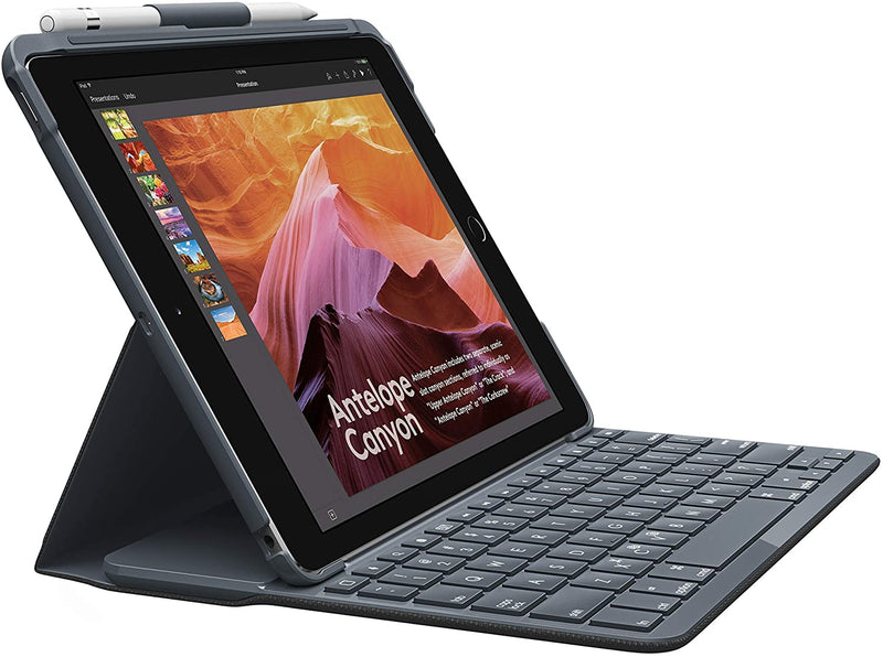 Logitech Slim Folio with Integrated Bluetooth Keyboard for iPad (5th and 6th Generation) - Black [Electronics] Electronics Logitech   