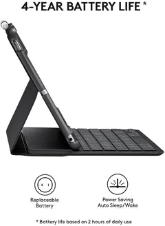 Logitech Slim Folio with Integrated Bluetooth Keyboard for iPad (5th and 6th Generation) - Black [Electronics] Electronics Logitech   