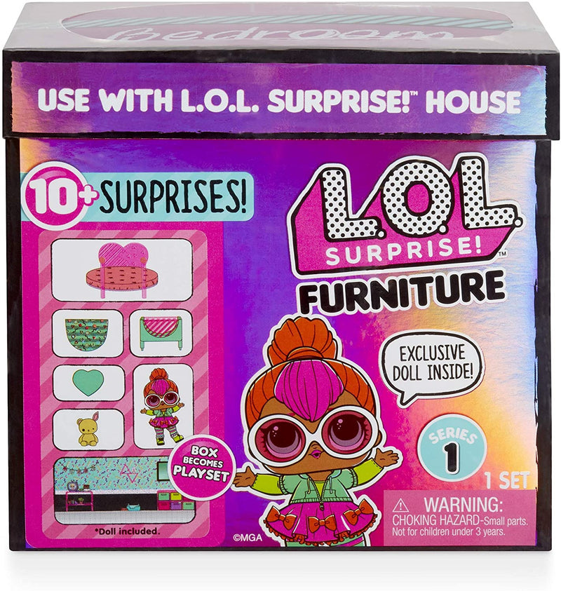 L.O.L. Surprise! Furniture - Bedroom with Neon Q.T. and 10+ Surprises [Toys, Ages 3+] Toys & Games LoL Surprise   