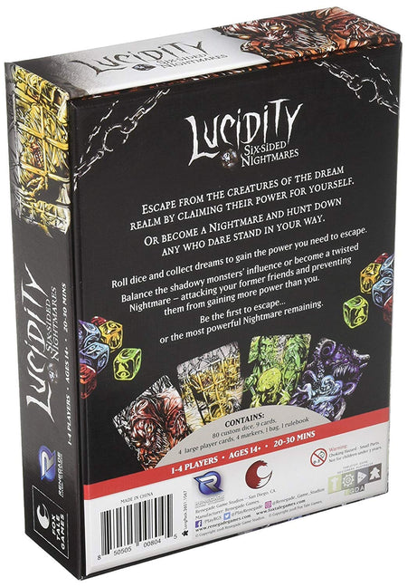 Lucidity: Six-Sided Nightmares [Board Game, 1-4 Players] Board Game Renegade Games   
