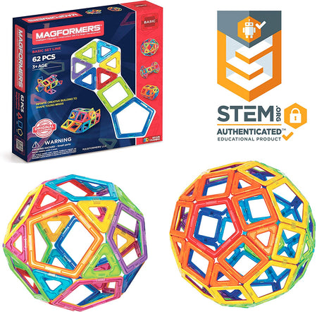 Magformers: Basic Set Line - 62 Pieces [Toys, Ages 3+] Toys & Games Magformers   