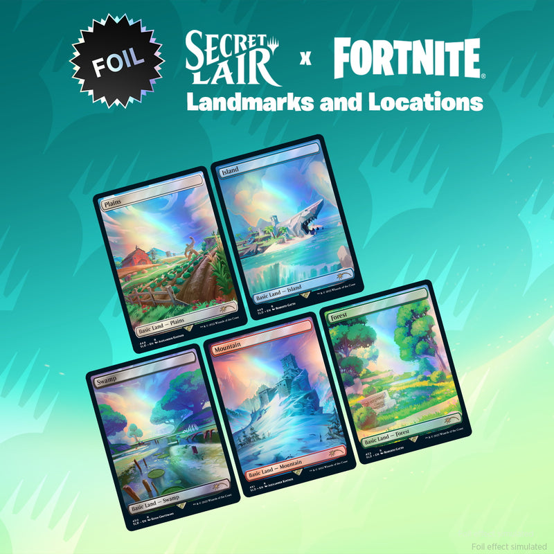 Magic: The Gathering TCG - Secret Lair x Fortnite: Landmarks and Locations - Foil Card Game Wizards of the Coast   