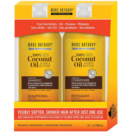 Marc Anthony 100% Coconut Oil & Shea Butter Hydrating Shampoo & Conditioner Set 2 x 1L / 33.8 fl oz [Hair Care] Hair Care Marc Anthony   