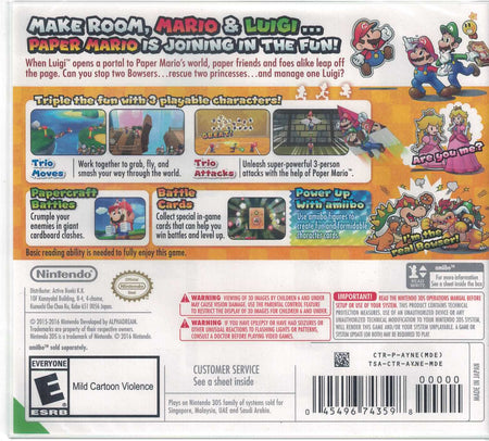 Mario & Luigi: Paper Jam [Nintendo 3DS] Nintendo 3DS Video Game Nintendo   