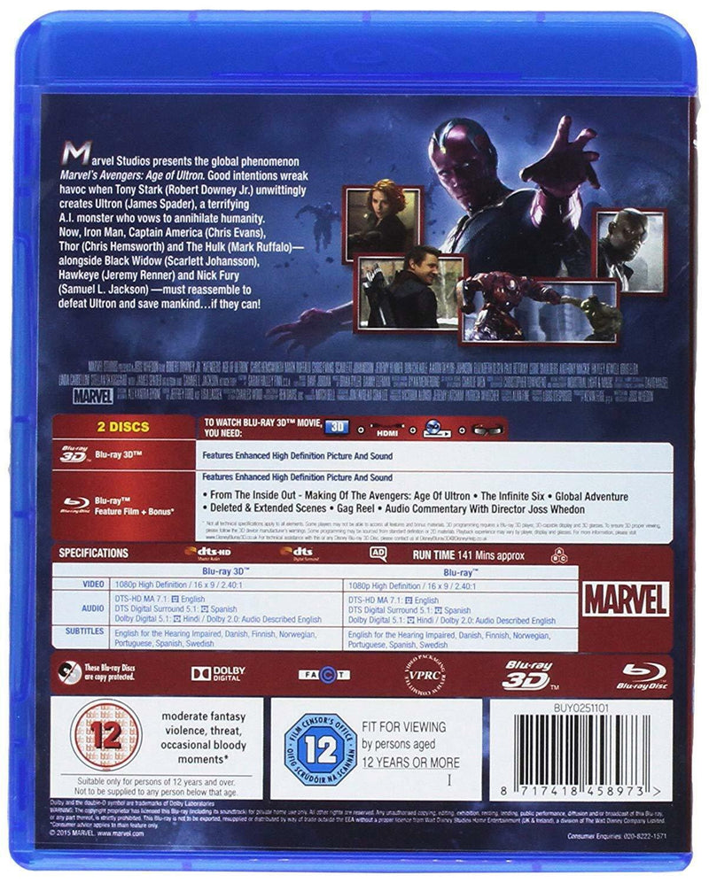 Marvel's Avengers: Age of Ultron [3D + 2D Blu-Ray] DVDs & Blu-Rays Disney   