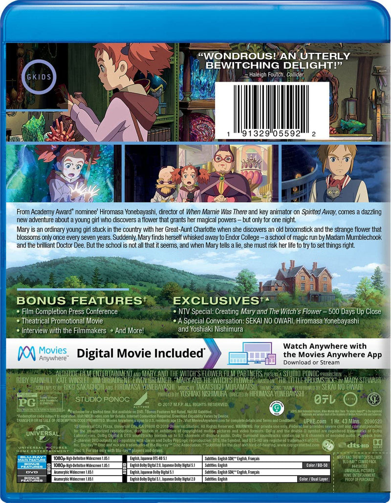 Mary and the Witch's Flower [Blu-ray + DVD + Digital] DVDs & Blu-Rays Universal Studios   