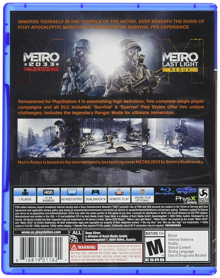 Metro Redux [PlayStation 4] PlayStation 4 Video Game Deep Silver   