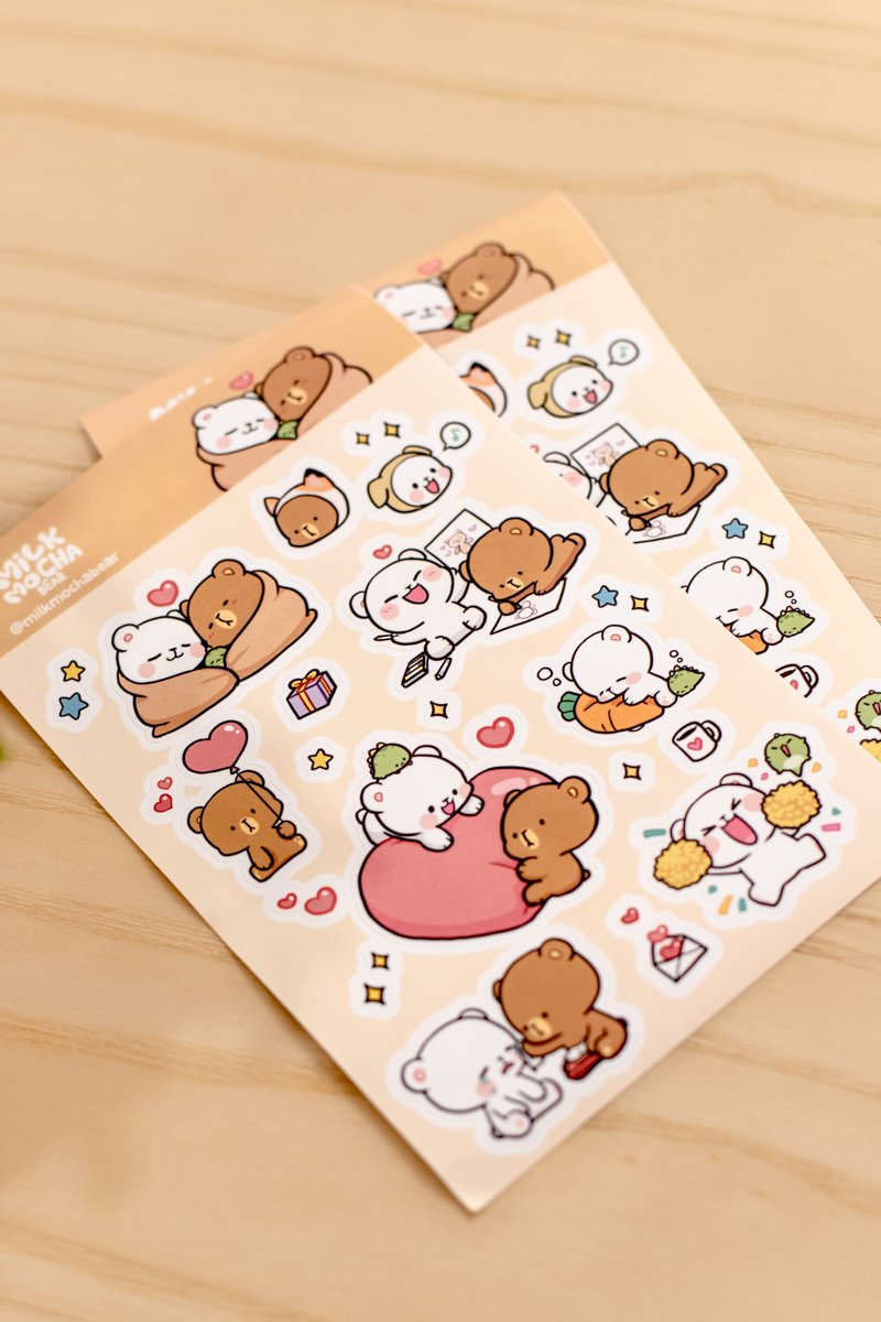 Milk Mocha Bear: Milk & Mocha 1st Edition Sticker Pack House & Home Milk Mocha Bear