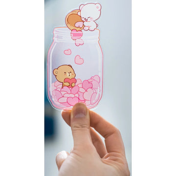 milkmochabear: Jar of Hearts Transparent Vinyl Sticker House & Home milkmochabear   