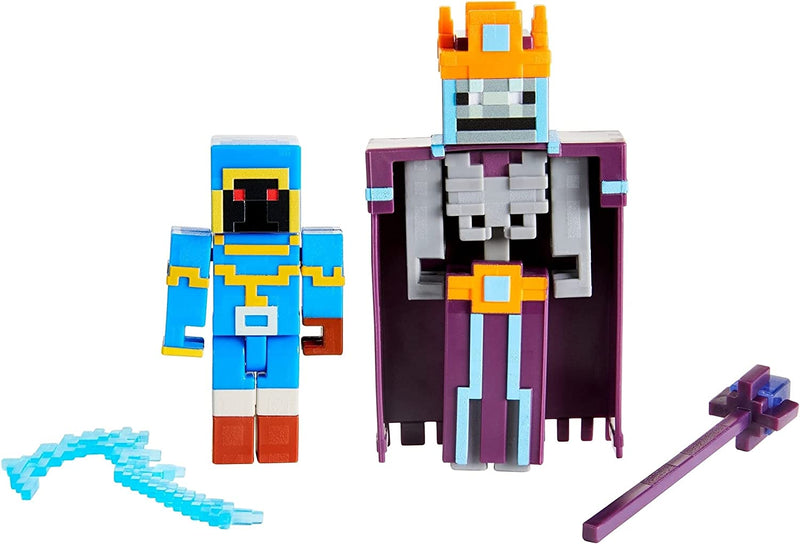 Minecraft Dungeons Stax vs Skeleton Necromancer Figures [Toys, Ages 6+] Toys & Games Mattel   