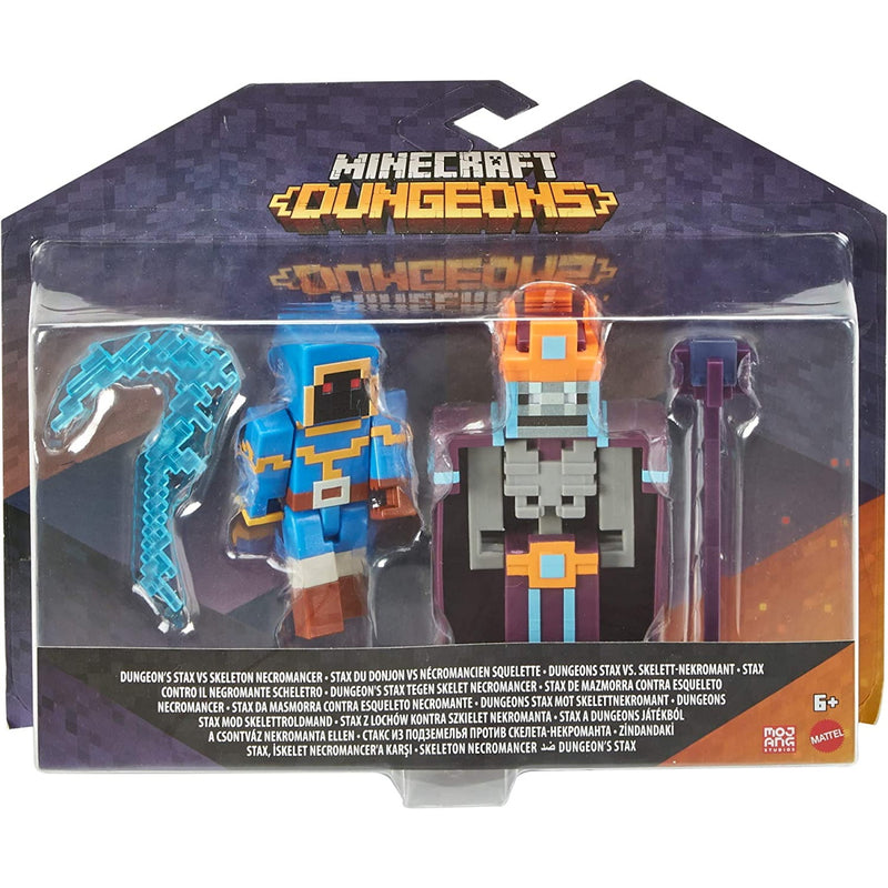 Minecraft Dungeons Stax vs Skeleton Necromancer Figures [Toys, Ages 6+] Toys & Games Mattel   