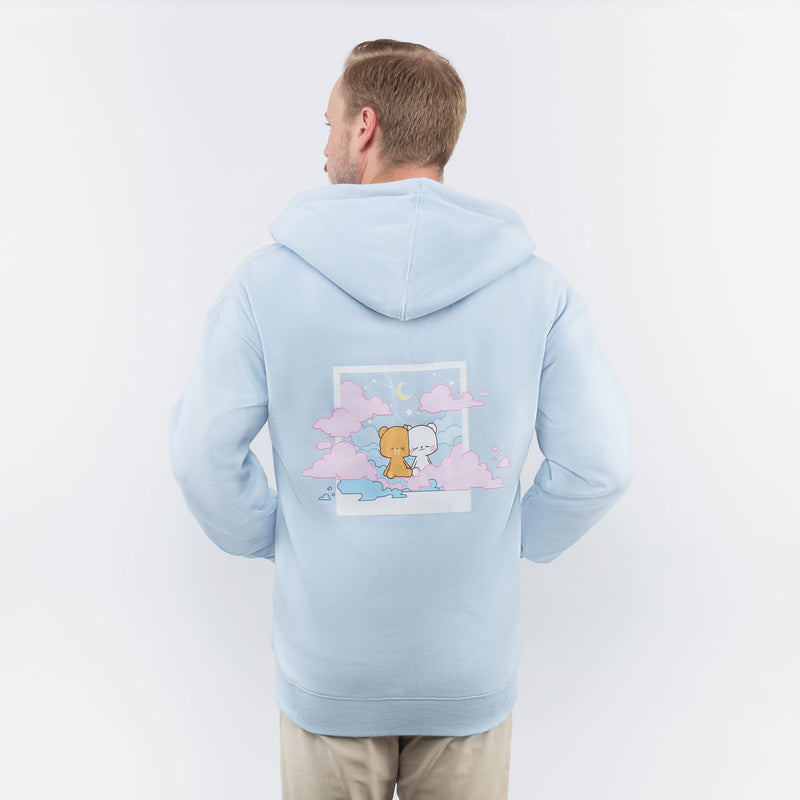 milkmochabear: Blue Clouds Snapshot Hoodie Hoodies Milkmochabear   