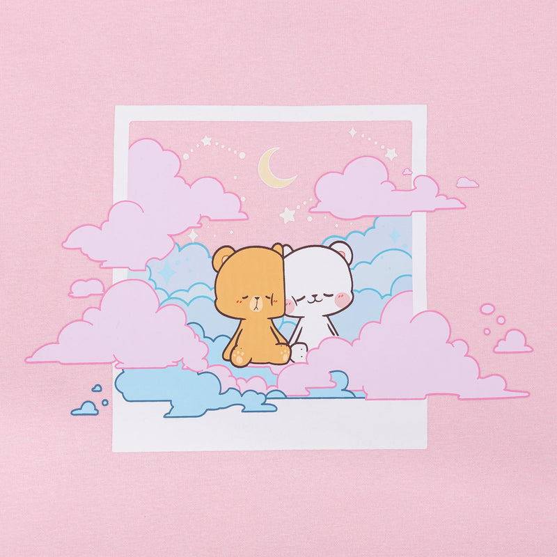 milkmochabear: Pink Clouds Snapshot Hoodie Hoodies Milkmochabear   