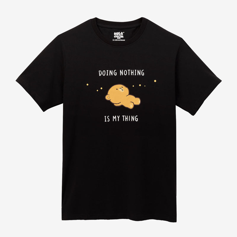 milkmochabear: Doing Nothing T-Shirt T-Shirts Milkmochabear Black XS 